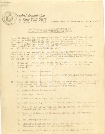 Guidelines for the functioning of physician's associates in hospitals Miniaturansicht