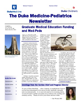 The Duke Medicine-Pediatrics Newsletter (Vol 4, Issue 2) la vignette