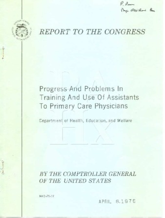 Progress and problems in training and use of assistants to primary care physicians Miniatura